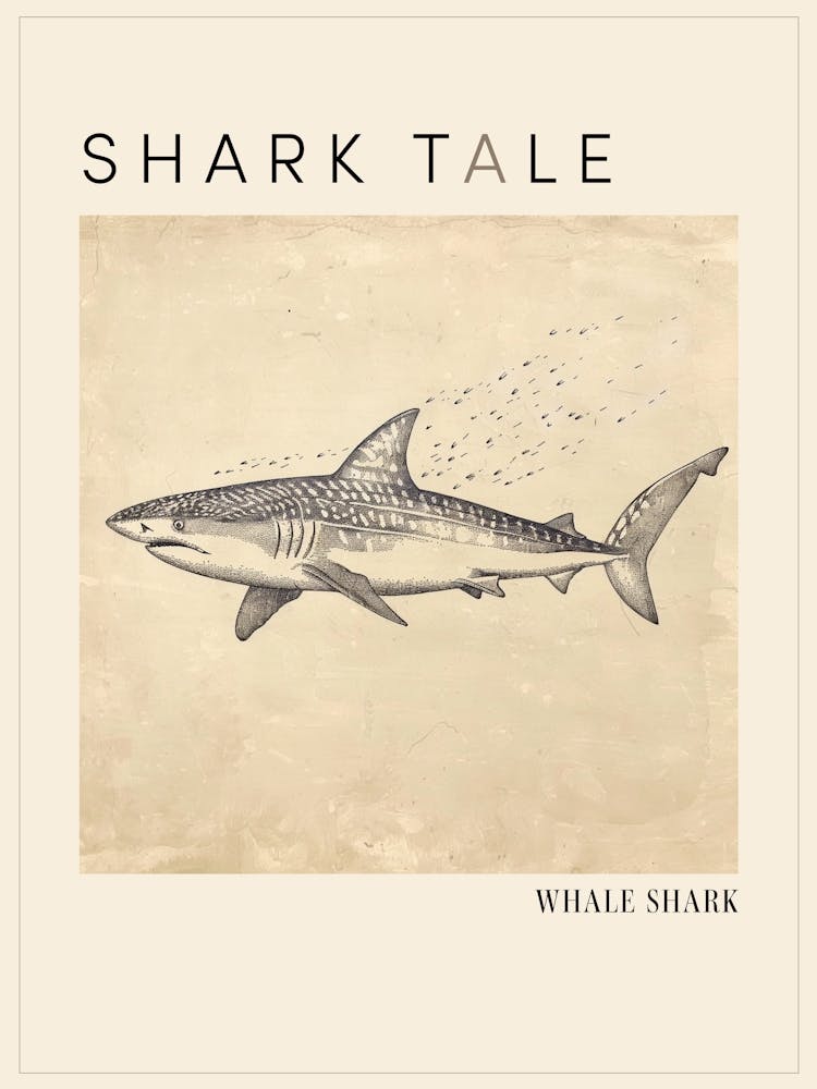 Requin-Baleine Illustration Vintage Affiche 2