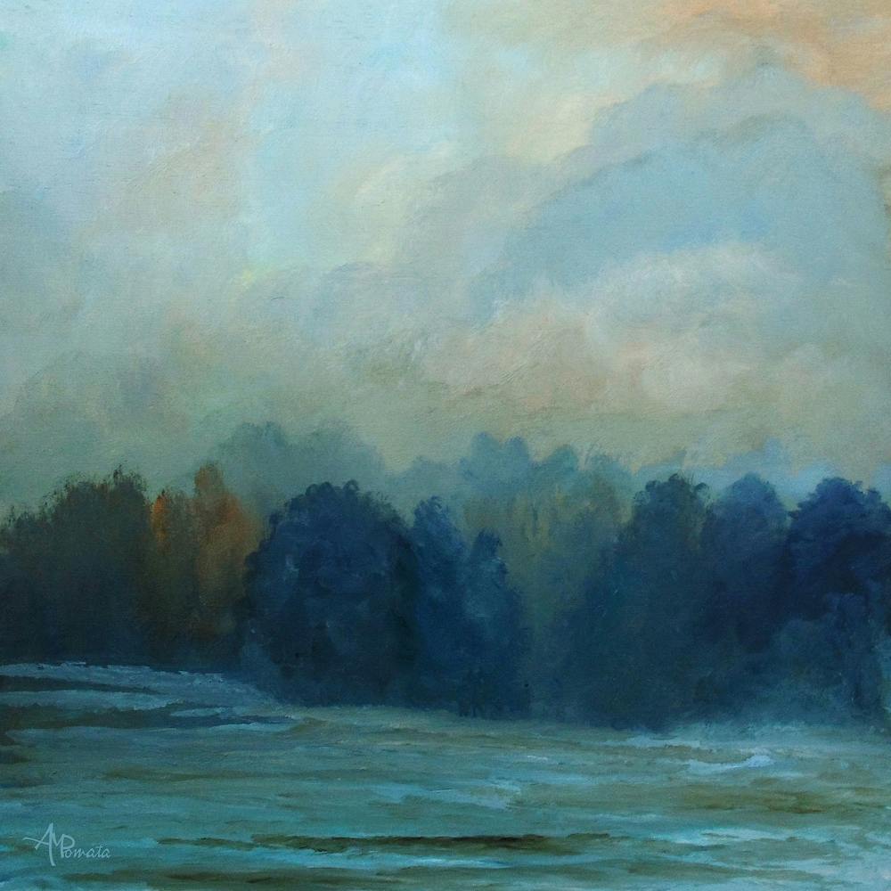 Night Fading In The Woods Square