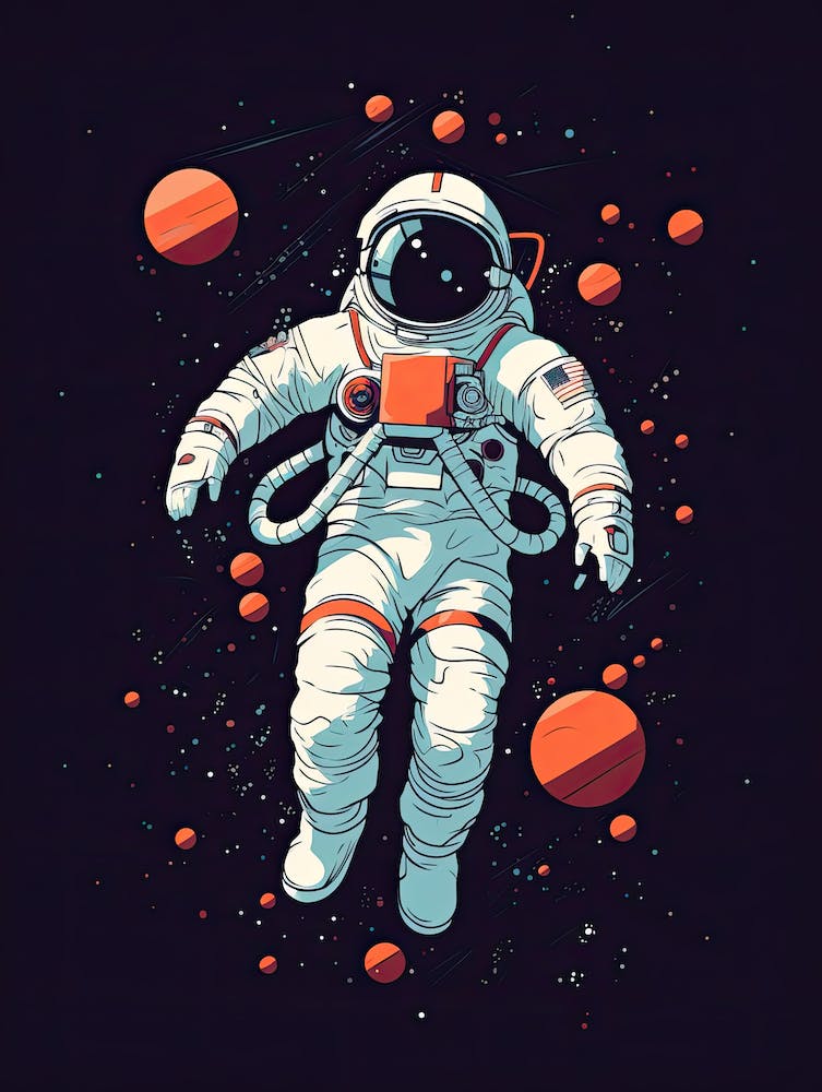 Cosmic Voyage: Astronaut's Sojourn