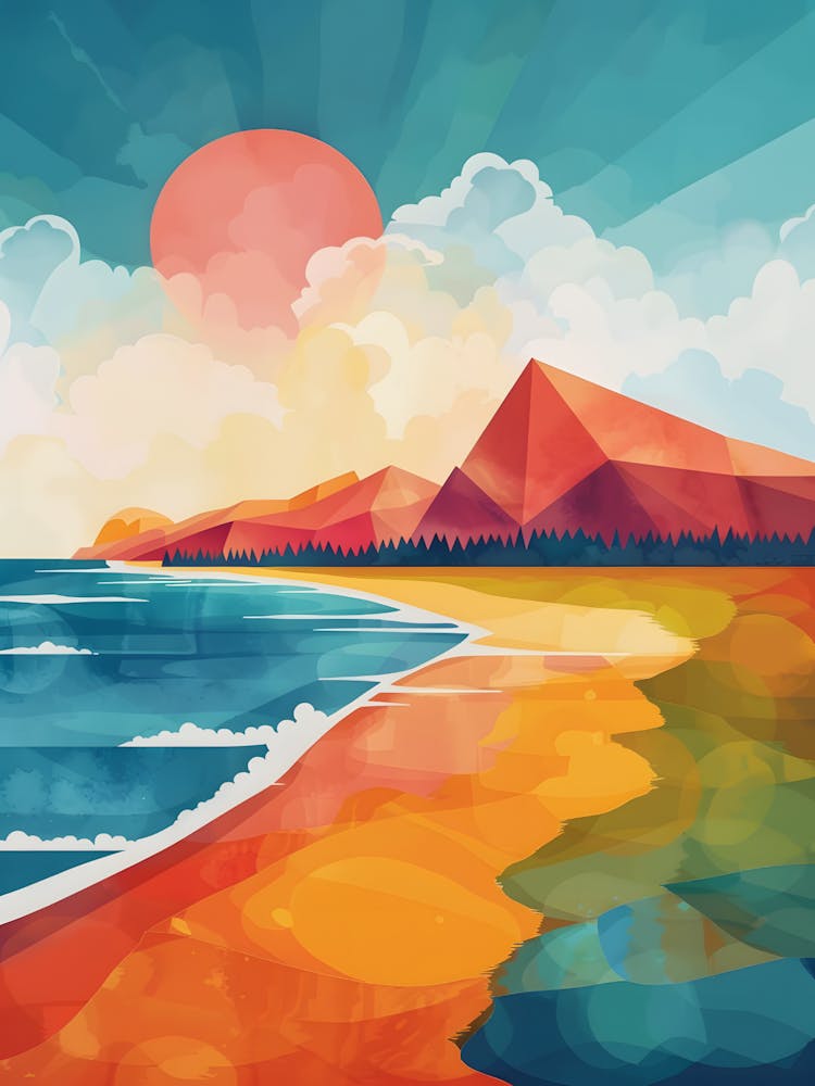 Sunset Beach Painting