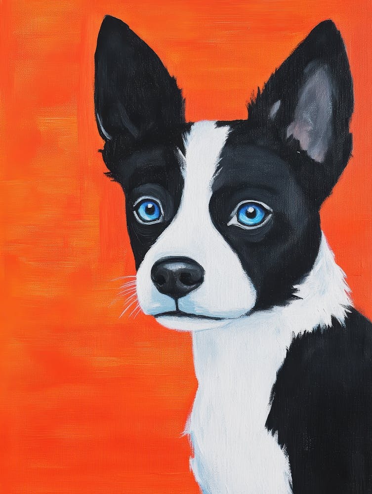 Black And White Dog With Blue Eyes
