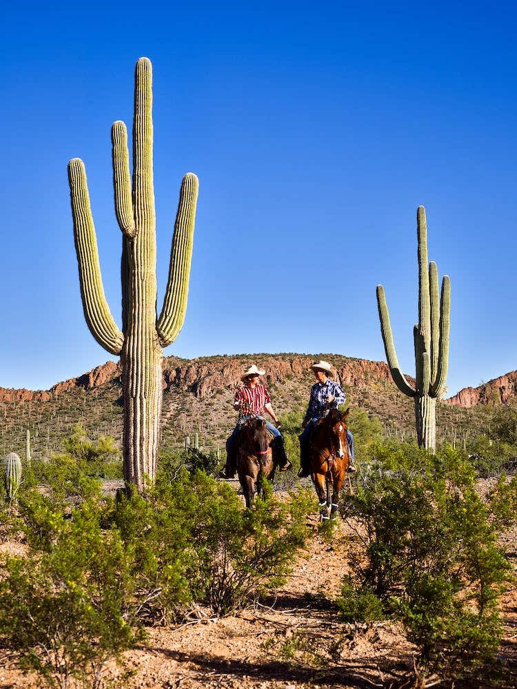Two Riders At The White Stallion Ranch Arizona