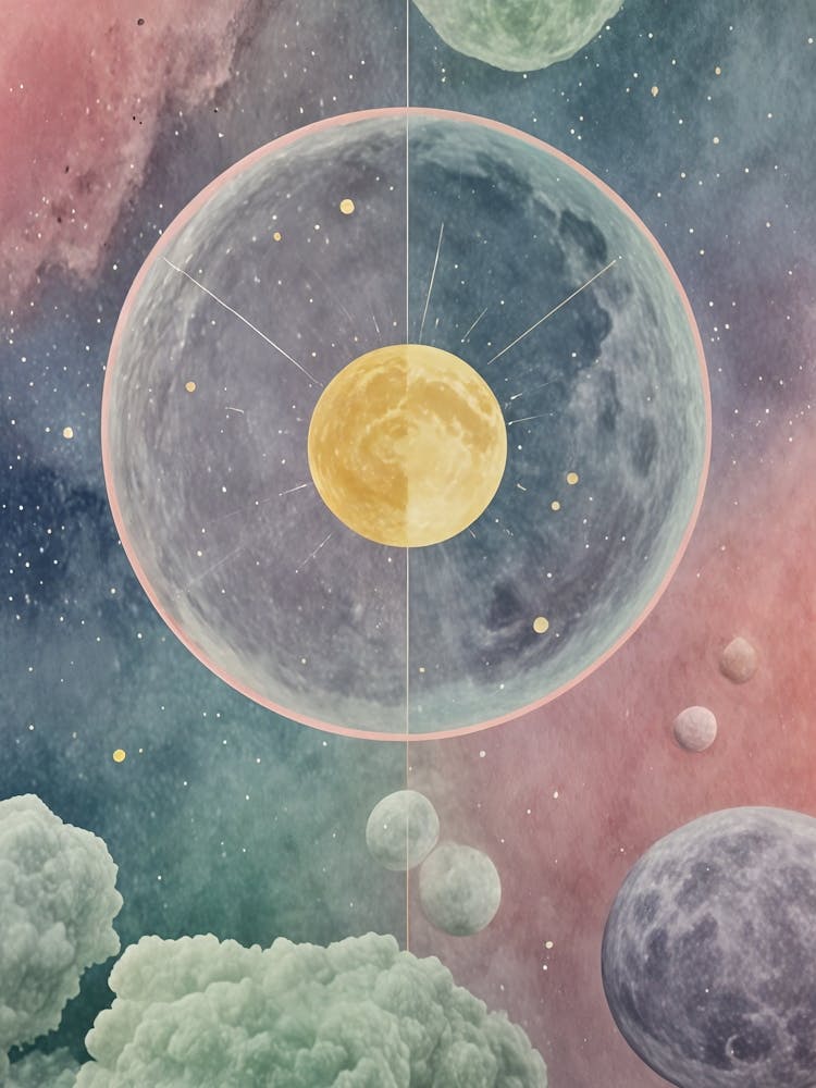 Cosmic Pastel Moon