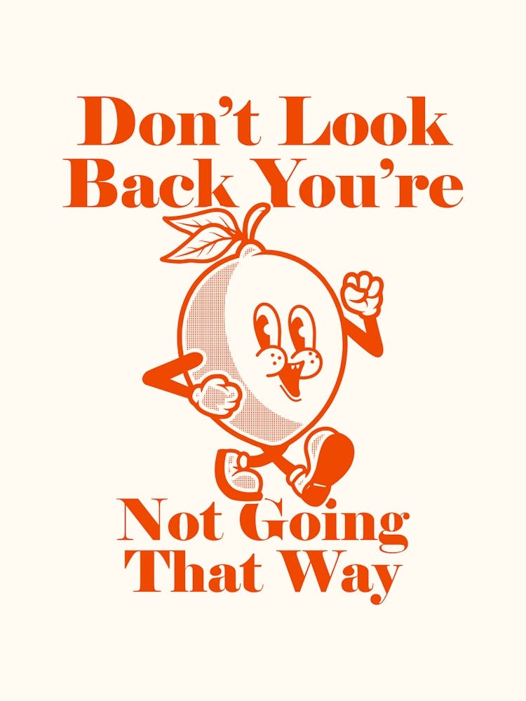 Retro Wall Art Vintage Decor Retro Cartoon Printable Art Retro Vintage Wall Art Don't Look Back Trendy Retro Poster