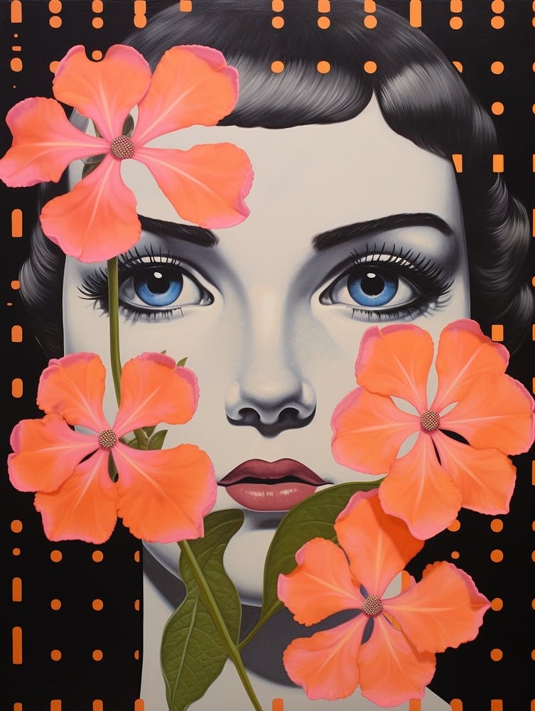 Surreal Flower Portrait 3 Painting