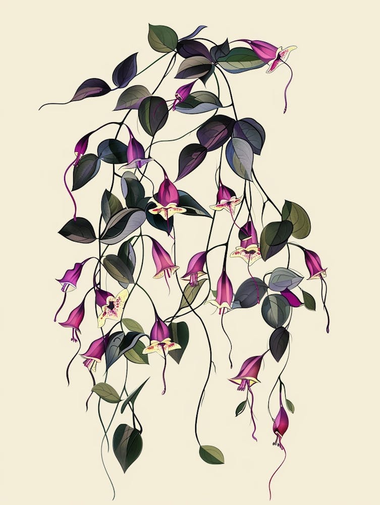 Wandering Jew Plant Minimalist Illustration 4