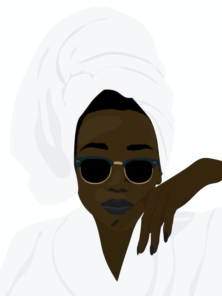 Black Woman In A White Towel