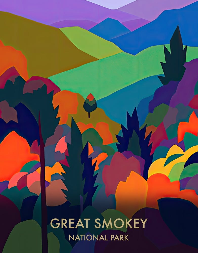 Great Smokey National Park Travel Poster Matisse Style 7