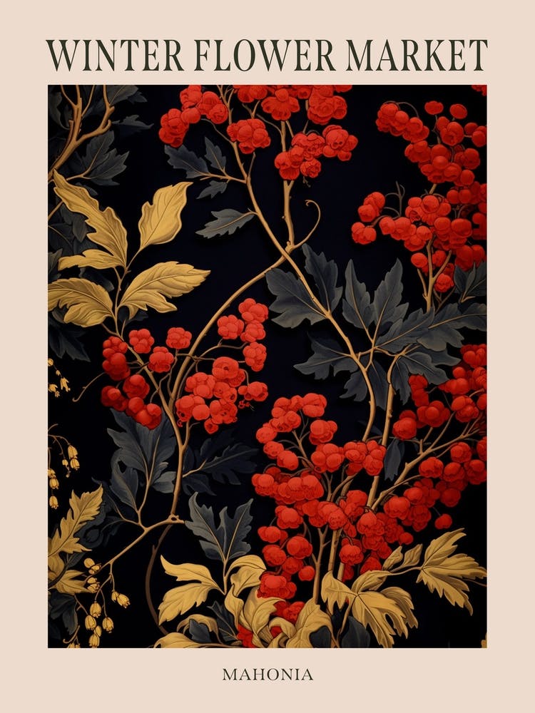 Mahonia 2 Winter Flower Market Poster