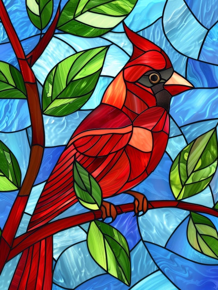 Cardinal Stained Glass 1