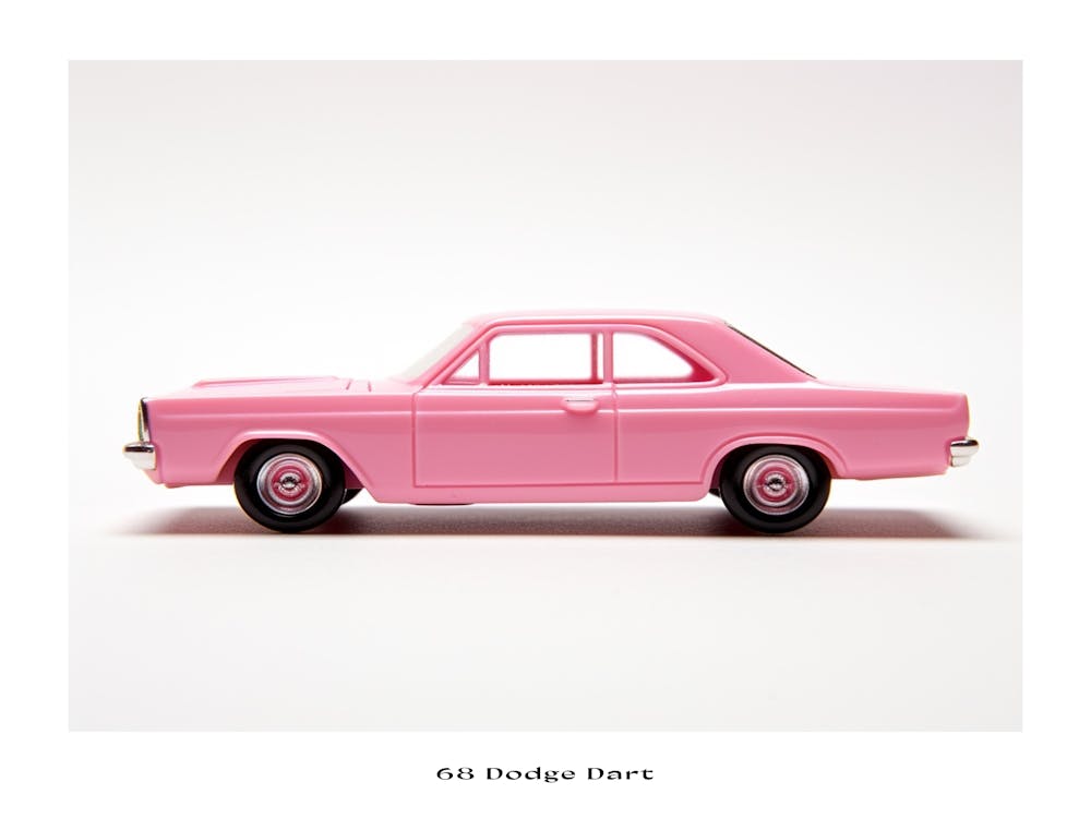 Toy Car 68 Dodge Dart Pink Poster