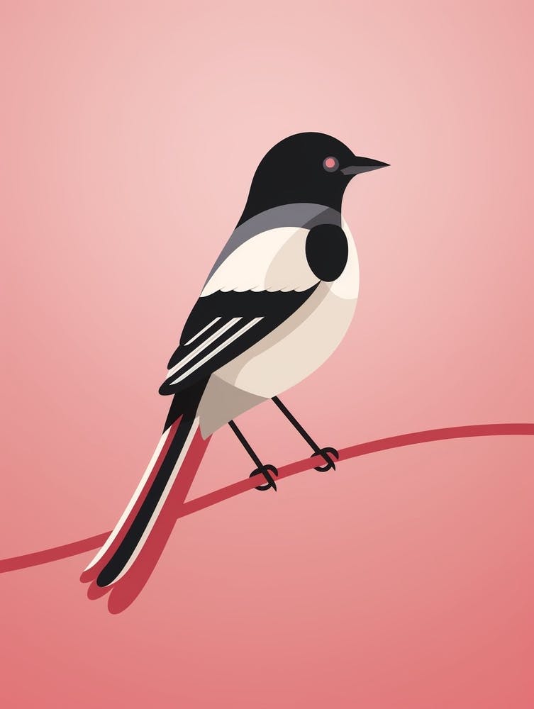 Minimalist Magpie 2 Illustration