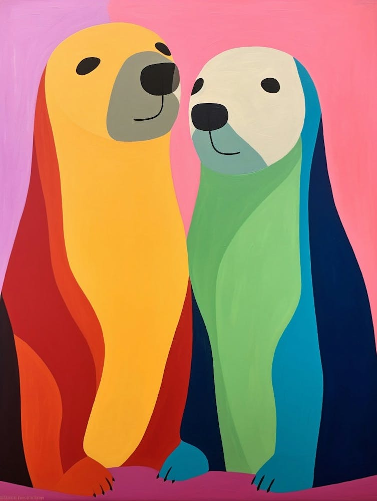 Colourful Kids Animal Art Sea Lion 2