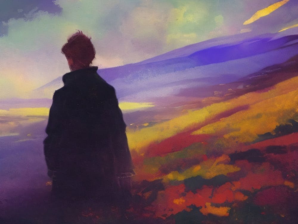 Portrait Of A Man Standing In A Field