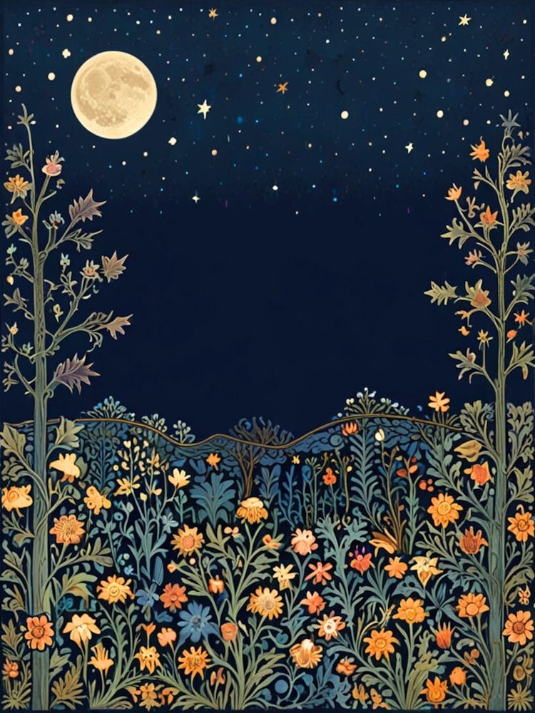 William Morris Moonlight In The Garden 30