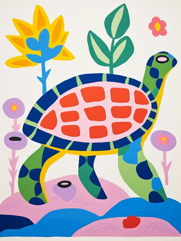 Colourful Kids Animal Art Sea Turtle