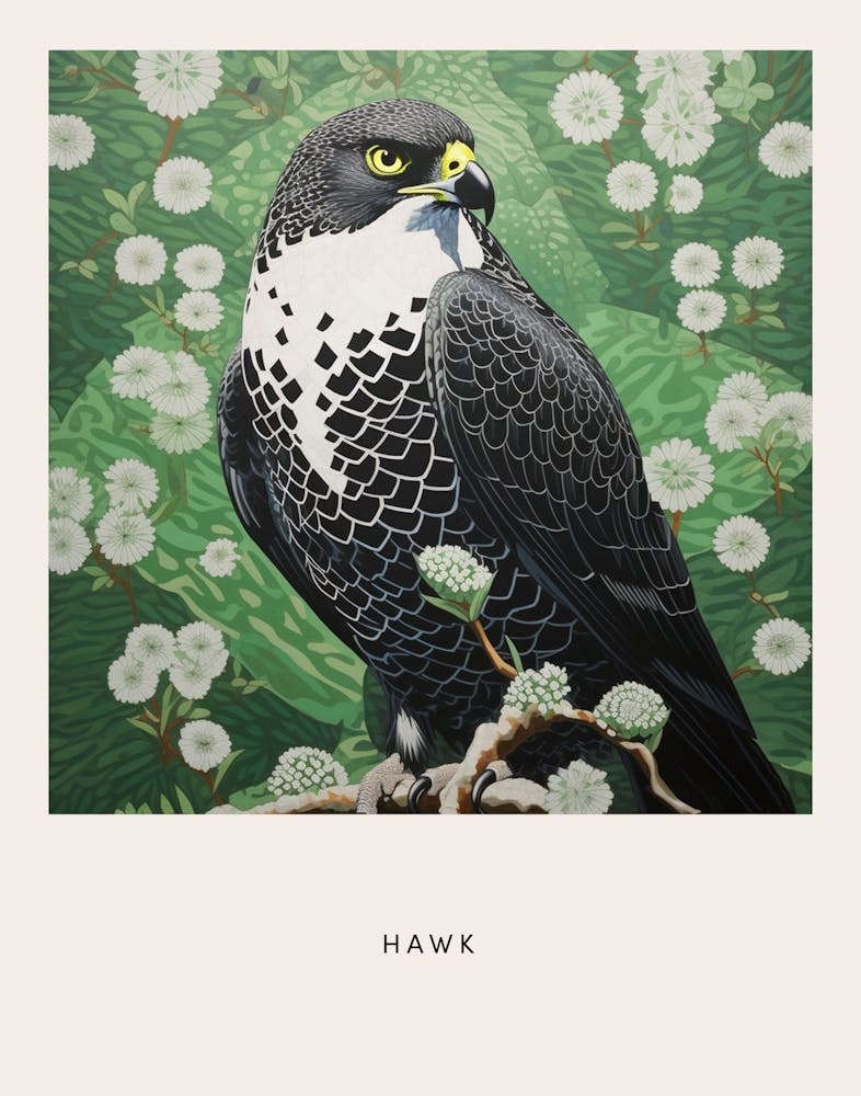 Ohara Koson Inspired Bird Painting Hawk 1 Poster