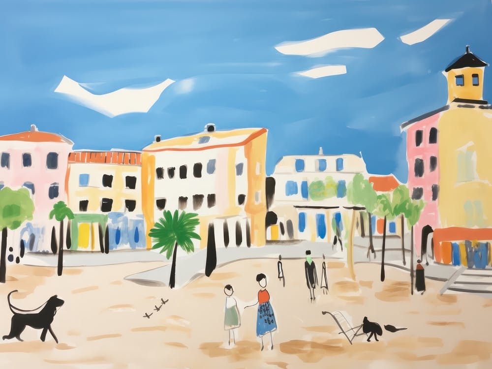 Rimini Italy Cute Watercolour Illustration 1