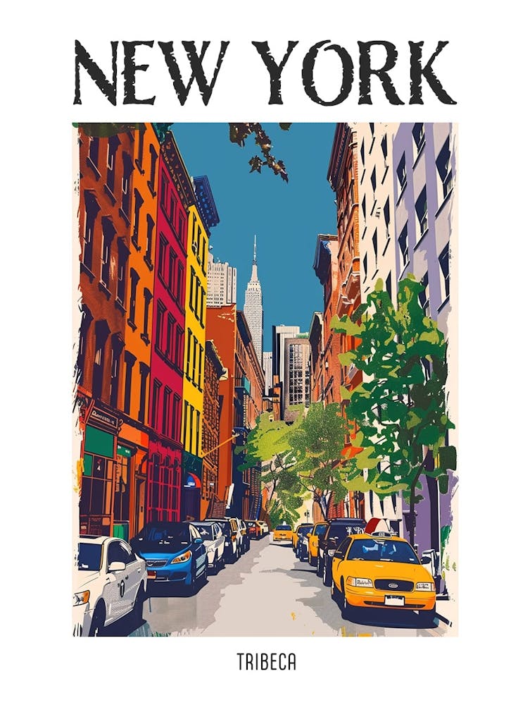 Tribeca New York Colourful Silkscreen Illustration 2 Poster