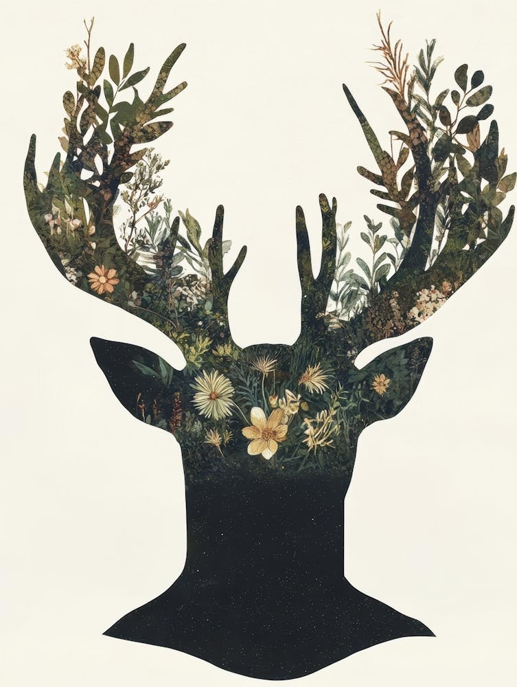 Deer Head Canvas Print 2