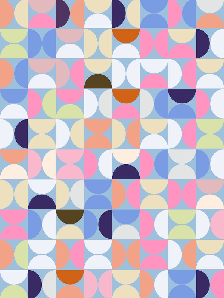 Mid Century Modern Blue Geometric