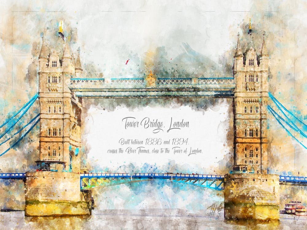Tower Bridge, London, Aquarell