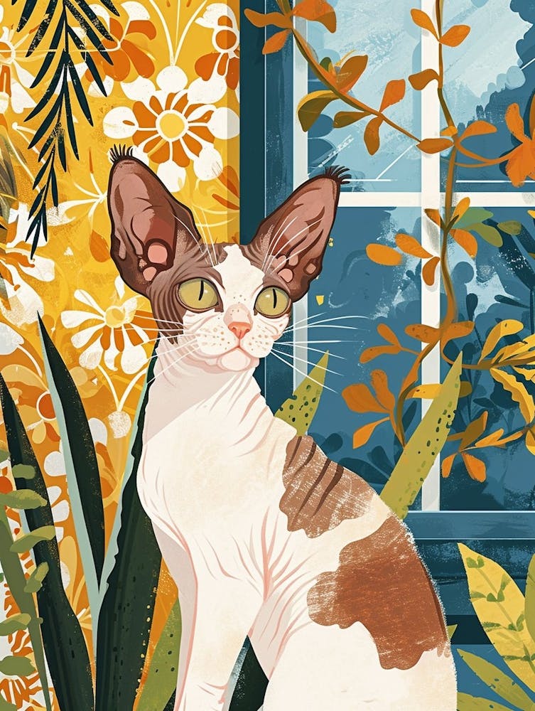 Cornish Rex Storybook Illustration 2
