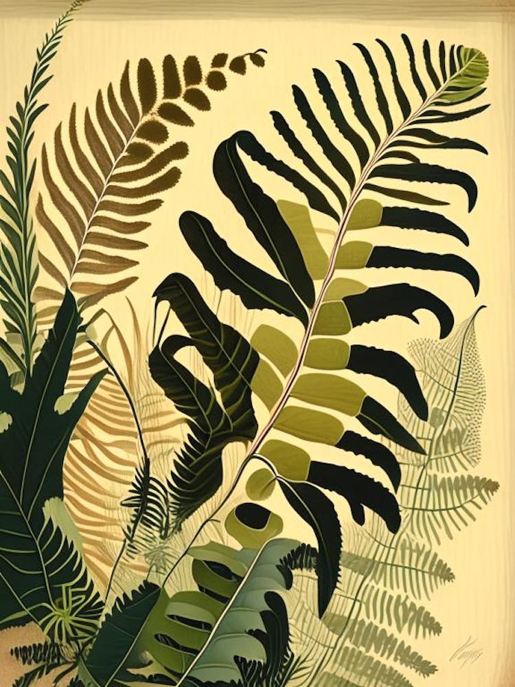 Ribbon Fern Rousseau Inspired
