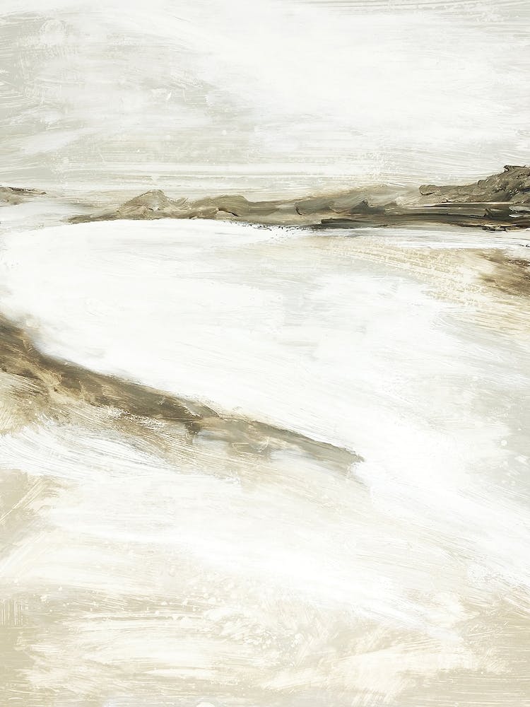 Effortless No 2 - Neutral Earth Tone Abstract Landscape Painting