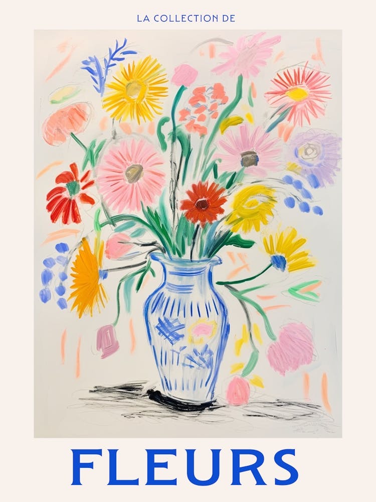 French Flower Poster Asters 