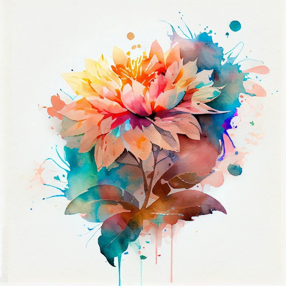 Watercolor Flower Abstract 6
