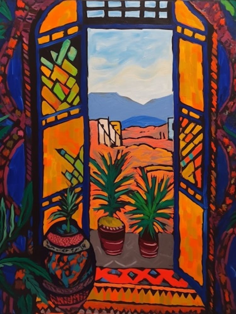 Window View Of Marrakech In The Style Of Fauvist 3