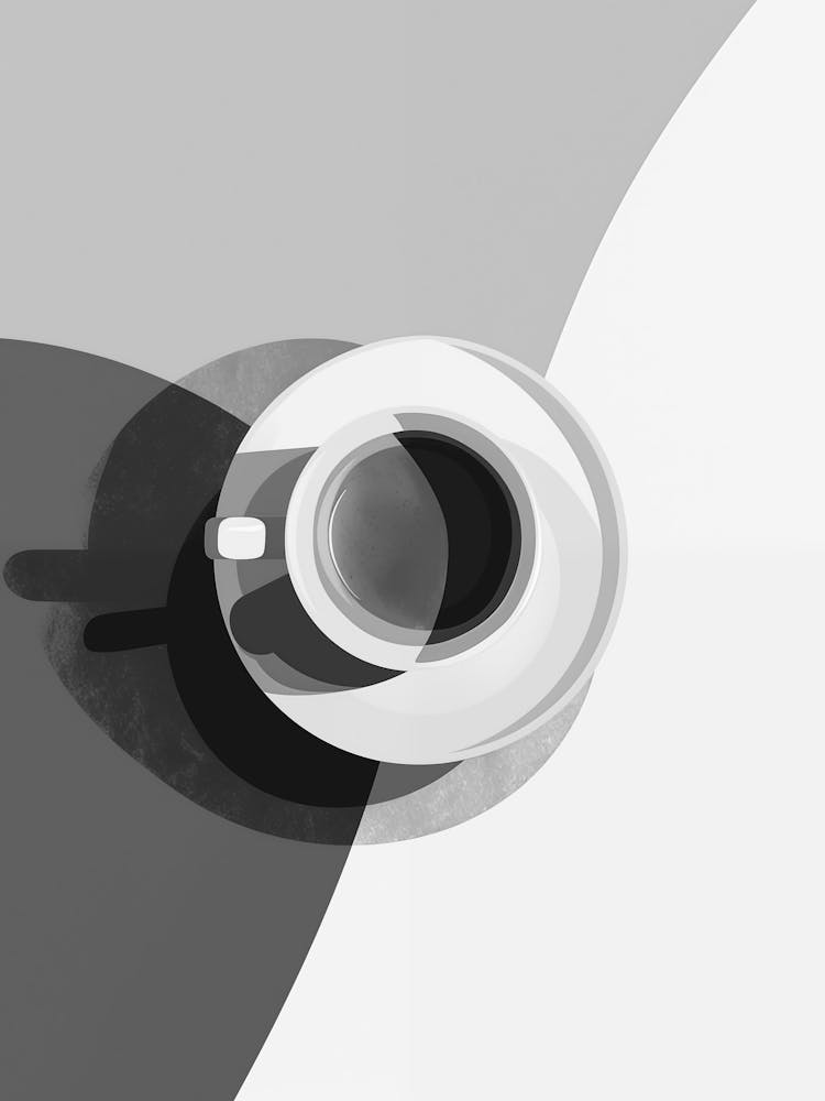 Shadow Of A Cup Of Coffee