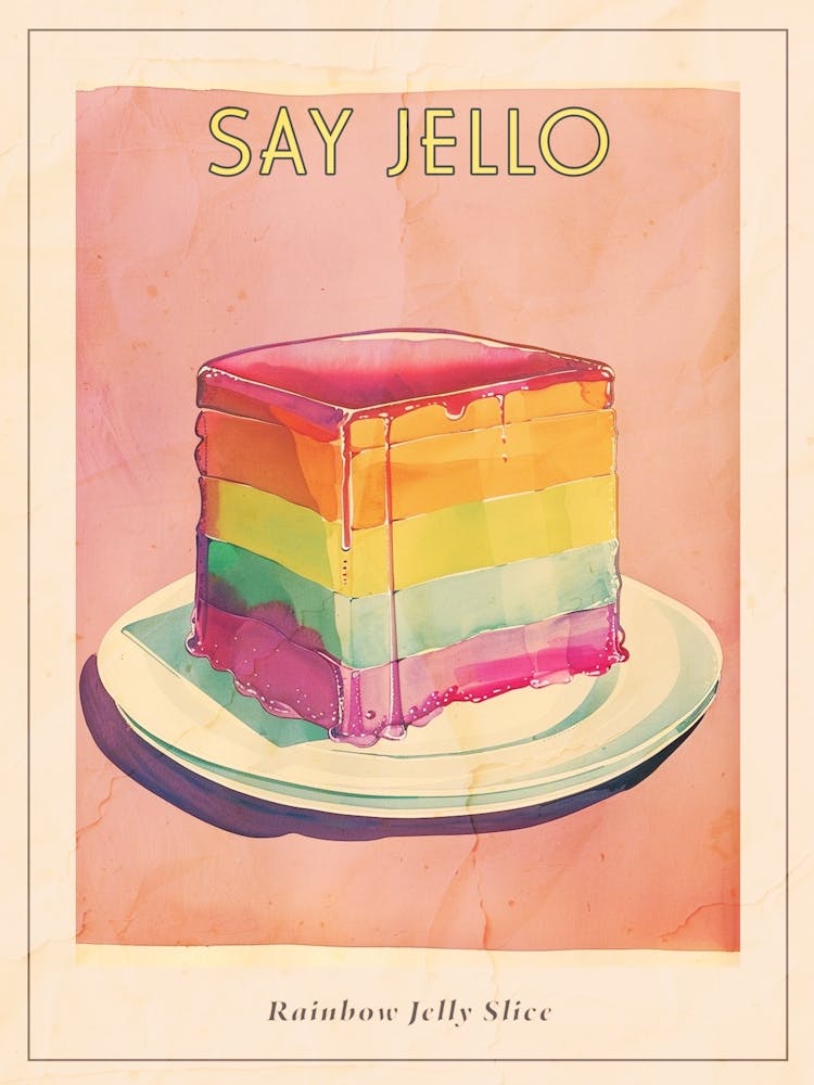 Rainbow Jelly Slice Vintage Advertisement Illustration 3 Poster