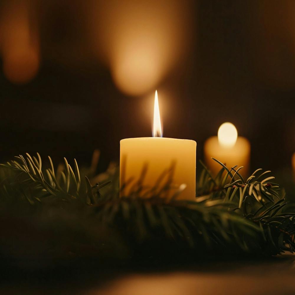 Christmas Candles On A Table