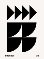 Geometric Bauhaus Poster B&W 32
