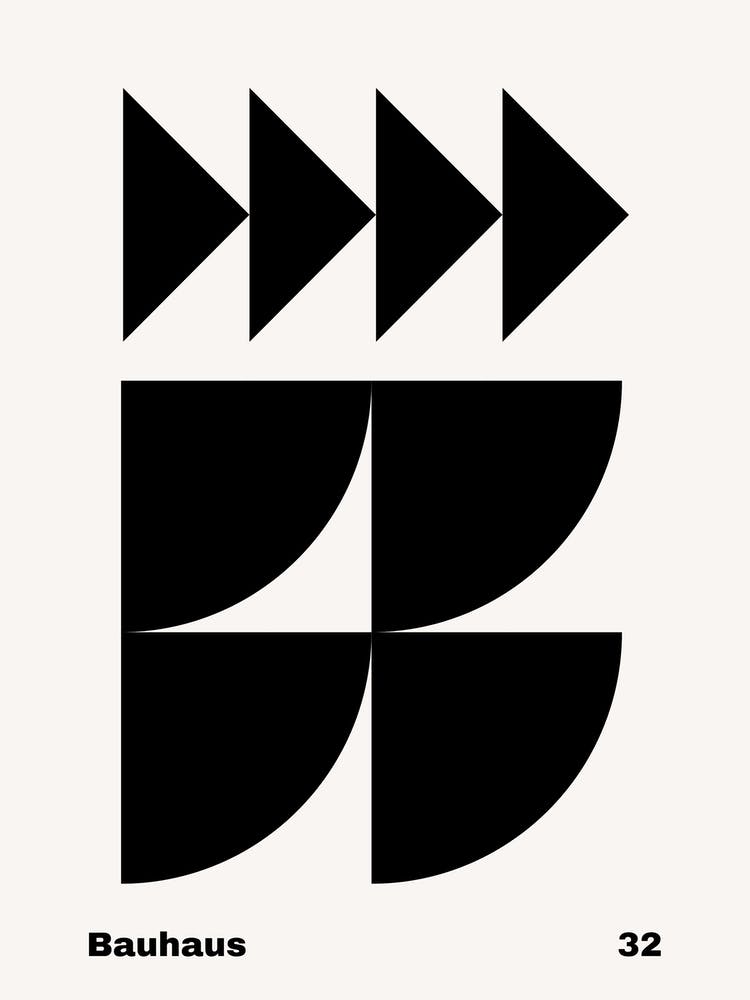Geometric Bauhaus Poster B&W 32