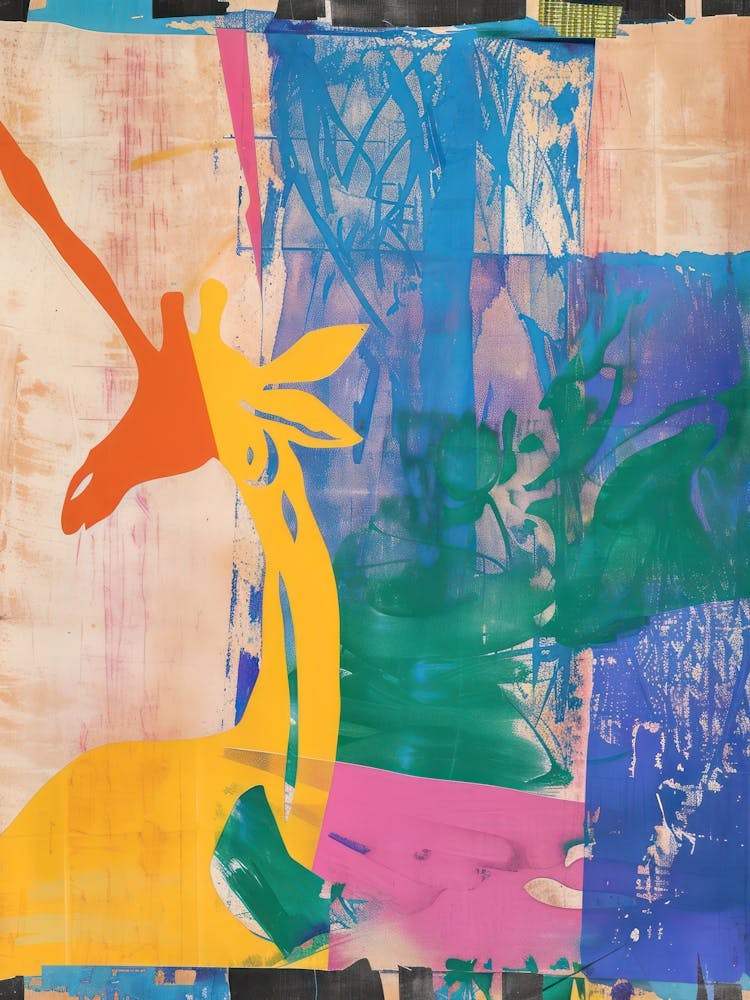Giraffe 7 Cut Out Collage