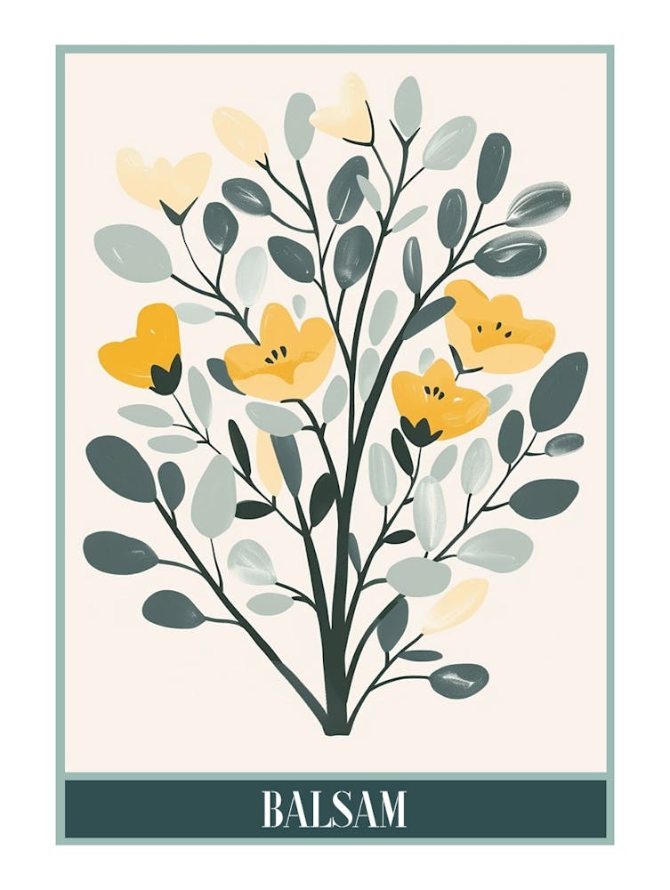 Balsam Tree Flat Illustration 6 Poster