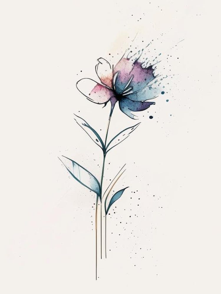 Flower Symbol 1 Minimal Watercolour