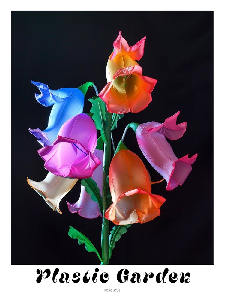 Bright Inflatable Flowers Poster Foxglove 1