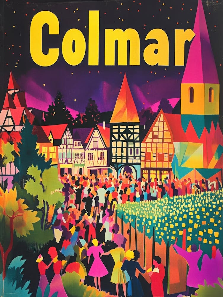 Aihrgdesign A 1970s Inspired Travel Poster For Colmar 2