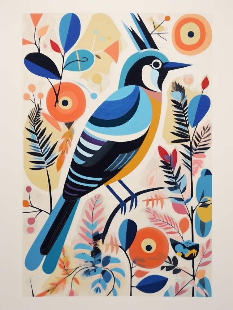 Colourful Scandi Bird Blue Jay 1