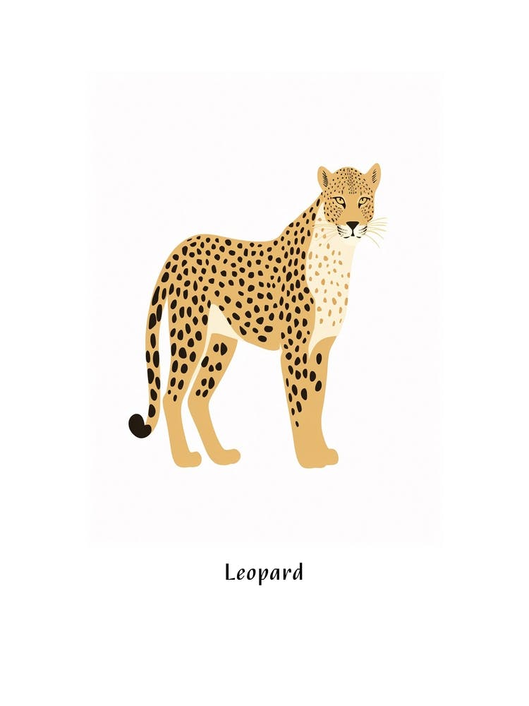 Leopard Kids Animal Poster
