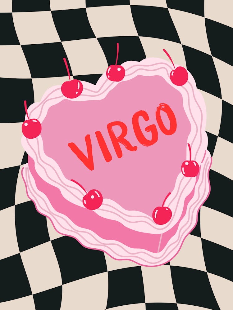 Virgo Zodiac Heart Cake