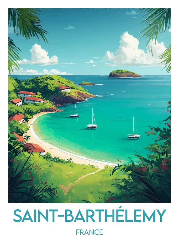 Affiche de voyage Saint Barthélemy