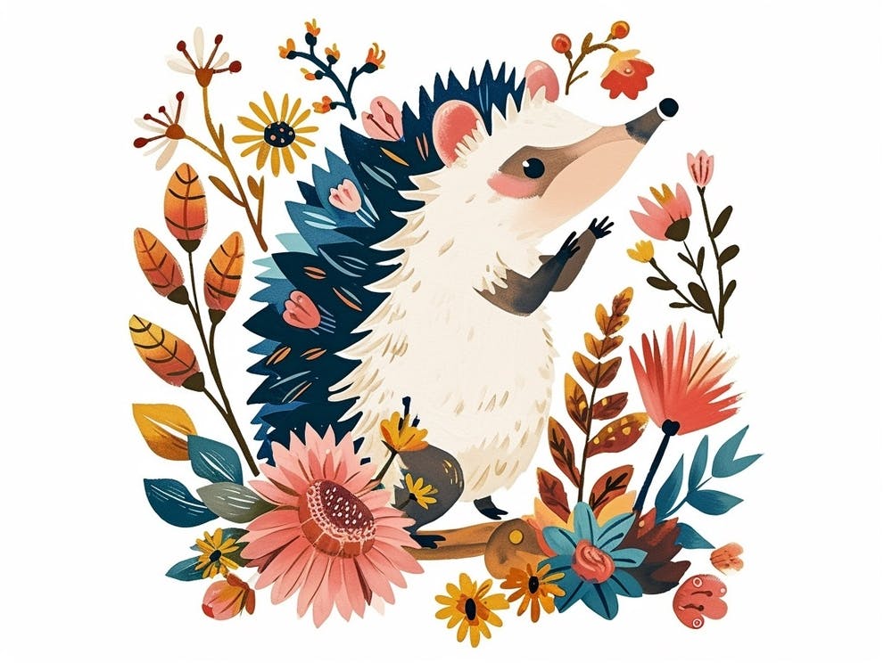 Little Floral Hedgehog 1