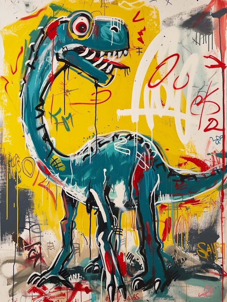 Abstract Graffiti Style Dinosaur 2
