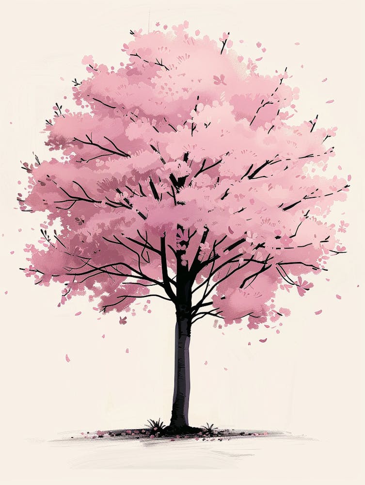 Cherry Tree Pixel Illustration 3