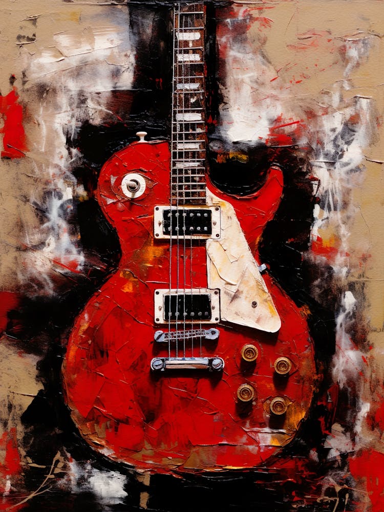 Peinture à l'Huile Guitare
